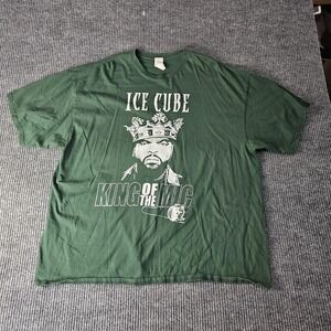Ice Cube King Of The Mic Shirt Mens 3XL Green Krush Groove Concert Rap Tee